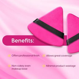 MATRA Set Of 2 Round & Triangle Powder Puffs With Strap image 4
