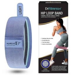 MuscleXP Hip Loop Fabric Resistance Band,  Blue  (Light) 17-inches -0