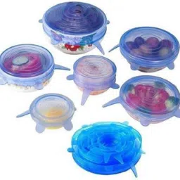 Silicon Stretch lids for containers Stretchable microwavable Dishwasher Food Grade air Tight Sealer Cover for Round Square Bowls Cups pots cans Jars Glassware 8.3 inch, 6.5 inch, 5.7 inch, 4.5 inch, 3.8 inch, 2.6 inch Lid Set (Silicone) 2.6 inch Lid Set-30
