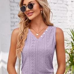 StyleCast x Revolte Self Design V-Neck Fitted Crochet Top-image-79