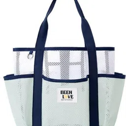 Multicolor Women Tote Stylish Mesh Beach Tote Bag,Large Capacity Swim Pool Bag with Pockets for Travel-image-31