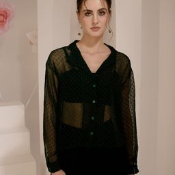 tandul Women Regular Fit Solid Built-up Collar Casual Shirt-picture-15