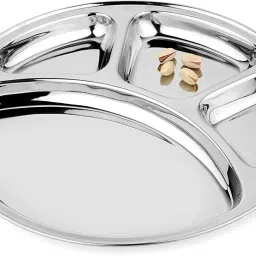 Stainless Steel 4 in 1 Round Deluxe Tray Plate Dinner Plate-image-61