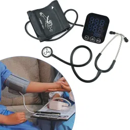 Dishan Digital Talking One Touch Operation Presser Checking Monitor, Large Screen & C-Type USB Cable With Classic II Duo Stethoscope, Bp Monitor image 5