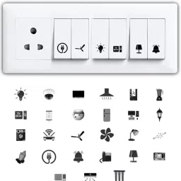 Switch Board Stickers-300 pcs Self Adhesive,Modern Electric Switch Board Covers Pack of 300-43