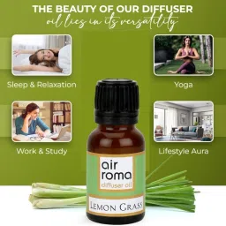 airroma Lemon Grass, Natural and Undiluted Aroma Diffuser Oil Aroma Oil, Diffuser, Diffuser Set image 3