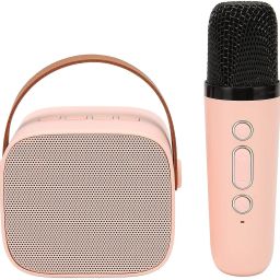 Karaoke Machine for Kids, Portable Bluetooth Speaker (Pink)-image-61