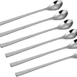 Set of 6 Pcs Long Handle Spoons, Food Grade Stainless Steel, Long Handle Spoon Stainless Steel Dessert Spoon Set-image-39