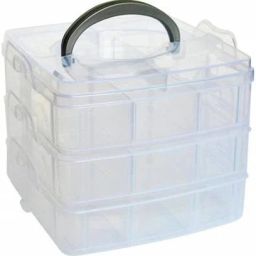 3 layer 18 grids storage plastic boxes medicine jewellery bead storage box container organiser case craft boxes random colour multicolor vanity box desktop storage box detachable plastic make up organizer transparent clear case sewing button earring hair accessories jewelry make up vanity box Vanity Box-17