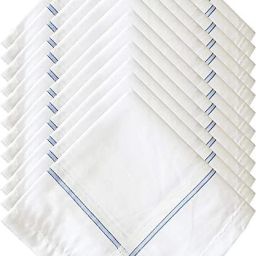 SG Shopper 100% Cotton Premium Collection Hanky for Men Hankies Gift for Men ["WHITE STRIPS"] Handkerchief-image-0