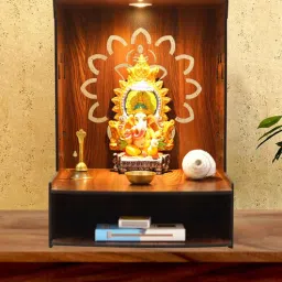 sehaz artworks Gajmukh Wall Mount Pooja Wooden Mandir For Home-picture-19