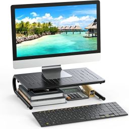 TECHGEAR Monitor Stand Riser Laptop Stand for Home & Office Shelf W/Vented Metal Laptop Shelf Laptop Stand-20