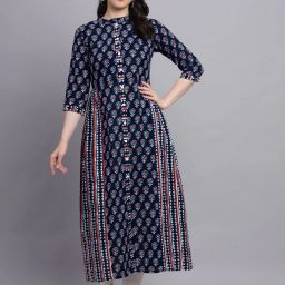 Women Floral Print Pure Cotton A-line Kurta-image-70