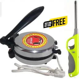 Combo Of Free Gun Gas Lighter in This Pack & Non Stick Electric WT-1 Roti and Khakra Maker-2