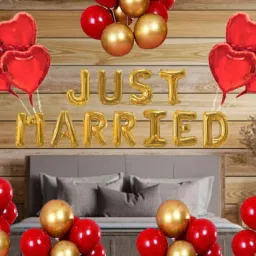 love valentine day decorations items kit combo just married theme balloons-25