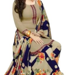 Unstitched Crepe Salwar Suit Material Printed-image-34