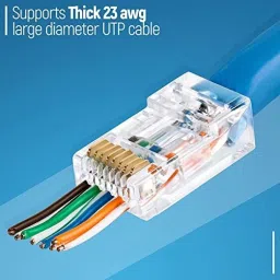 RAREGEAR RJ45 Connectors Cat5 Cat5e CAT6 Pass 23AWG Ethernet Cable Solid Wire ( 5 Pcs ) Network Interface Card-33