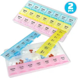 MONDAY - SUNDAY (Morning, Noon, Night) Medicine organizer box | Medicine box | tablet box | (Multicolor, Pack of 2) Pill Box-13
