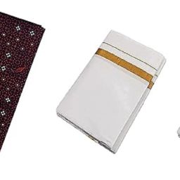 house of common multi print pack of 2 cotton lungi & 2 pack white dhoti Solid Men Dhoti-image-19