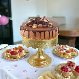 Decorative Metal Dessert Cupcake Display Cakes Stand 8-inch Round Diameter Gold Plated Cake Server-8