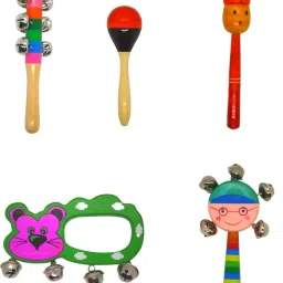 Wooden Handmade Eco Friendly Baby Rattles Non-Toxic Colour Finished Rattle-image-8