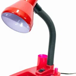 Study Lamp for Students with Metal Shade and Plastic Base | 316 Model (Red) Study Lamp-0