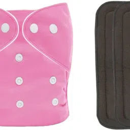 Premium Baby Adjustable Snap Button Cloth Diaper & 2 Wet-Free Insert Pad-17