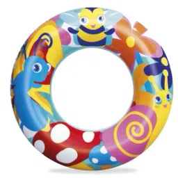 Inflatable Swimming Ring For Children 56 cm (Multicolor,Pack Of 1) Inflatable Swimming Safety Tube-30