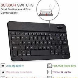 microware Wireless Bluetooth Keyboard 10.2'' for i Pad 9th,8th,7th Generation (2021/20/19) Bluetooth Handheld Tablet Keyboard image 2
