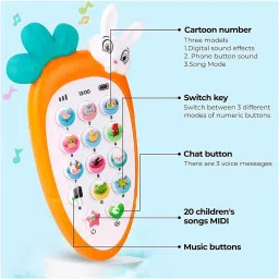 goshoppe enterprises Cell Phone Toy for Kids & Toddlers, Rabbit Face with Music image 2