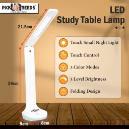 make ur wish Rechargeable LED Desk Table Lamp With 3 Dimmable Light 12Hrs Reading Study Lamp image 4