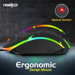 Frontech Wired USB Mouse with 3 Handy Buttons 1500 DPI MS-0067 Wired Ambidextrous Optical Mouse image 4