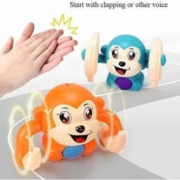 jaitoys Dancing Monkey for Kids Rolling Toy with Voice Control Light and Sound Sensor image 4