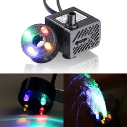 Indoor Table Top Water Fountain Pump with LED Light | Water Pump with LED | Water Aquarium Pump-image-36