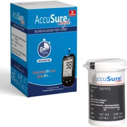AccuSure imple Blood Glucose Test Strip - 25 Strips 50 Glucometer Strips-7