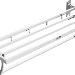 Space-Saving Wall-Mounted Towel Rack | Foldable Towel Holder with Hooks Bathroom Mirror-image-96