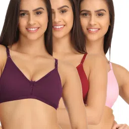 Pack of 3 Women Full Coverage Non Padded Bra-image-43