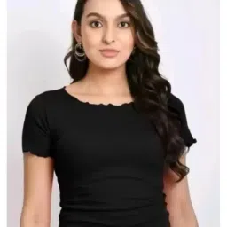 Casual Regular Sleeves Solid Women Black Top-image-85