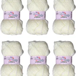 Yarn Wool Balls (1 Ball / 20 Grams)(Off White Shade no-10, 120 Grams (6pcs)-picture-18