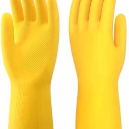 Yellow 1Pair Rubber Hand Safety Gloves For Chemical,industrial,Multipurpose use Rubber Safety Gloves-image-18