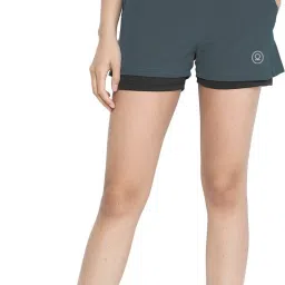 Solid Women Grey Running Shorts-image-16