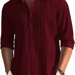 Men Regular Fit Self Design Button Down Collar Casual Shirt-image-90