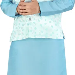 Men Dupion Silk Kurta Pyjama Ethnic Jacket Set-image-25