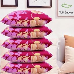 Ultra Soft Luxury Microfibre Floral Sleeping Pillow Pack of 5-image-8