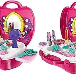 Combo of 2 Beauty Kit Toy Set for Kids Pretend Play Non Toxic 22 Pieces Beauty Makeup Kit Set for Baby Girl Indoor Game Best Gift for Birthday Festivals-81