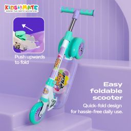 Play Ride 3‑Wheel Metal Kick Scooter for Kids | Adjustable Height & Foldable Kids Scooter-image-23