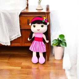 Stuffed Doll in Pink Dress 40cm – Soft Toy for Girls and Kids- 40 cm-image-53
