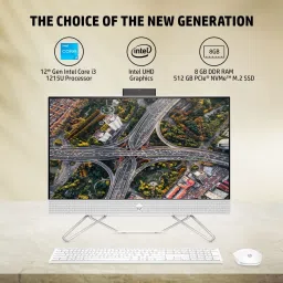 HP All-in-One PC 12th Generation Core i3 (8 GB DDR4/512 GB SSD/Windows 11 Home/23.8 Inch Screen/AIO 24-cb1901in) with MS Office image 3
