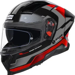 Helios Asphalt Full Face ISI and DOT Certified Helmet with Dual Visor Motorbike Helmet-1