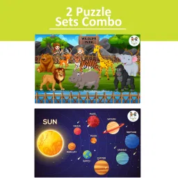 COMBO OF 16 PIECE WILD LIFE PARK PUZZLE & 16 PIECE SOLAR SYSTEM PUZZLE FOR KIDS-image-14